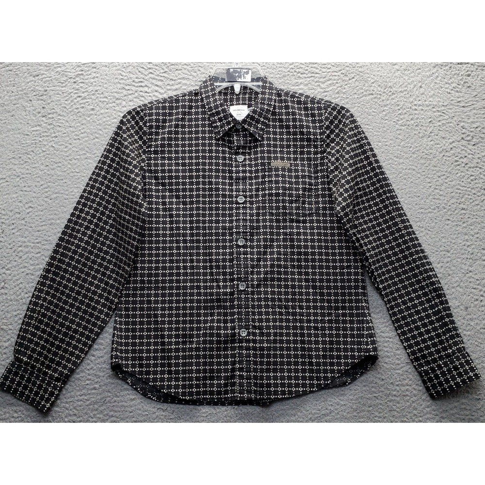 Calvin Klein Jeans Shirt Womens Petite PS Multi Geometric Long Sleeve Button Up